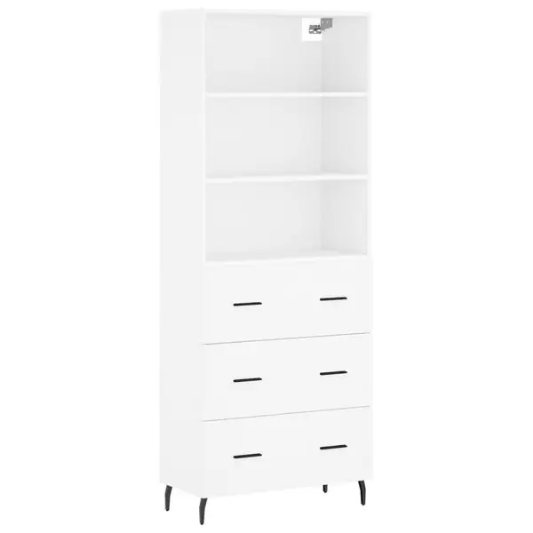 vidaXL Högskåp vit 69,5x34x180 cm konstruerat trä Populärt val