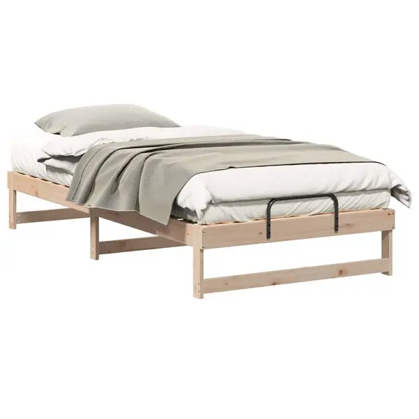 vidaXL Sängram Brun 100 x 200 cm Massiv furu Nedsatt pris