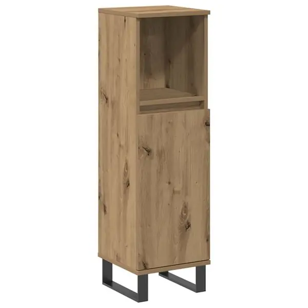 vidaXL Badrumsskåp ek 30x30x100 cm konstruerat trä Utförsäljning
