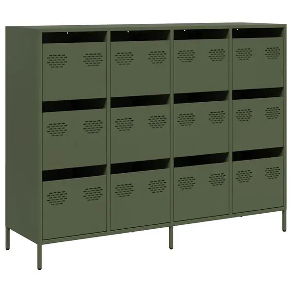 vidaXL Skänk olivgrön 135x39x103,5 cm kallvalsat stål Sänkt pris