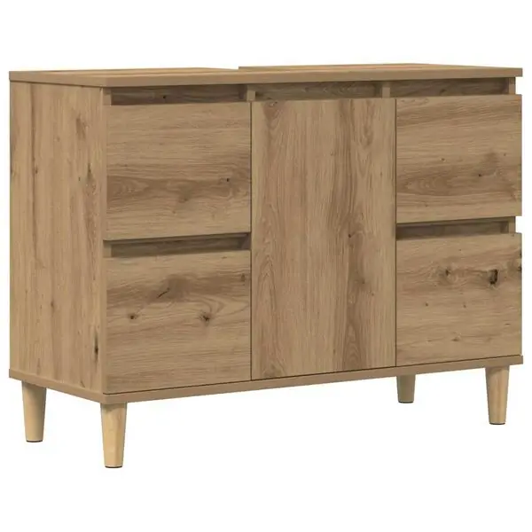 vidaXL Tvättställsskåp artisan ek 80x33x60 cm konstruerat trä Bästa pris
