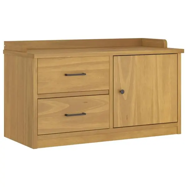 vidaXL Hallbänk SANDNES 87x40x50 cm massiv trä furu Outlet
