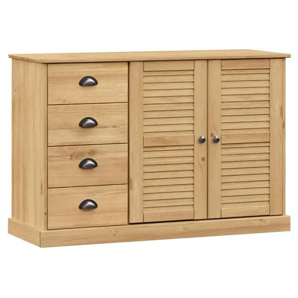 vidaXL Skänk med lådor VIGO 113x40x75 cm massiv furu Lågt pris