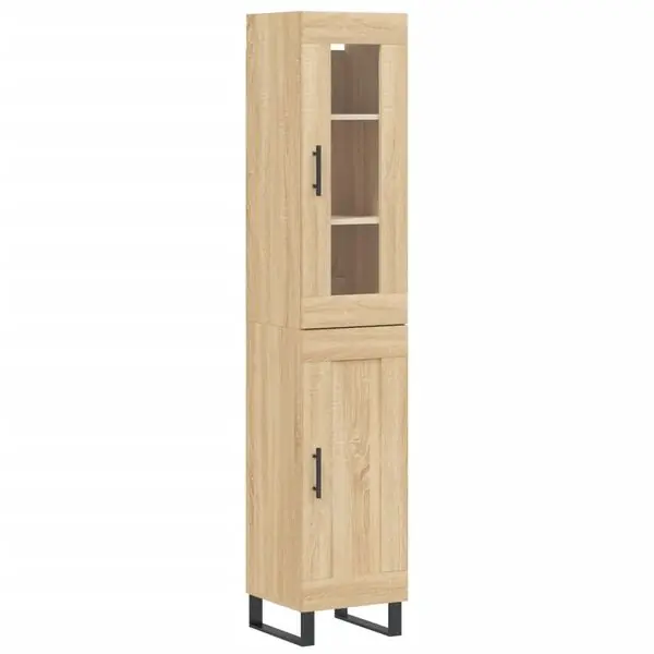Sista chansen vidaXL Högskåp sonoma-ek34,5x34x180 cm konstruerat trä