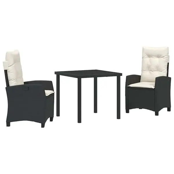 Beställ idag vidaXL Trädgårdsmöbelset med kudde 3 pcs Beige konstrotting