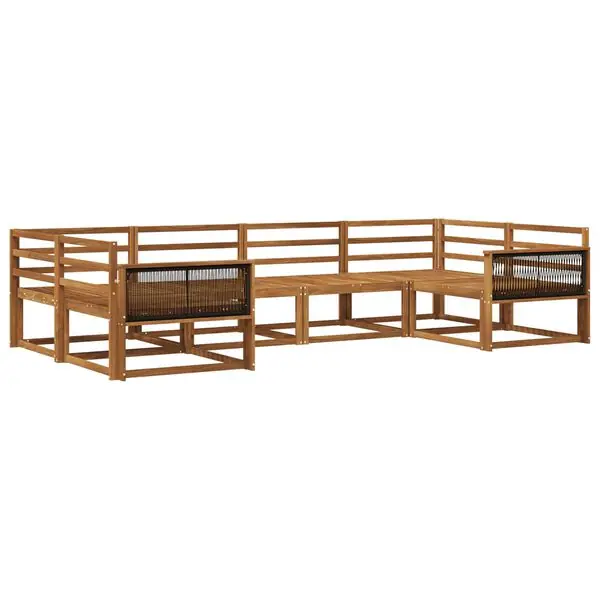 vidaXL Utomhussoffset 6 pcs Naturlig Massivt Akaciaträ Snabb leverans