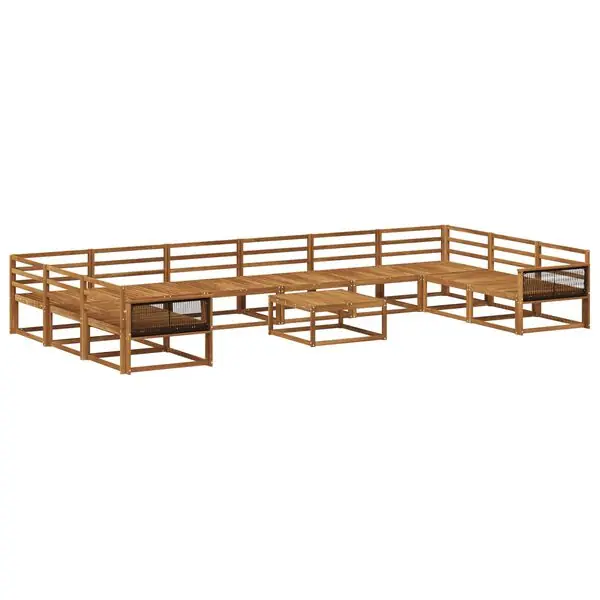 vidaXL Utomhussoffset 11 pcs Naturlig Massivt Akaciaträ Fynd