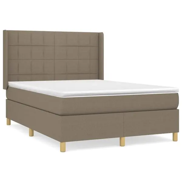 Expressleverans vidaXL Ramsäng med madrass taupe 140x200 cm tyg
