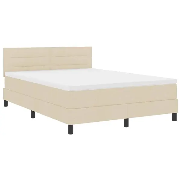 risnedsättning vidaXL Bäddfjäder med madrass med led Kräm 140 x 190 cm tyg
