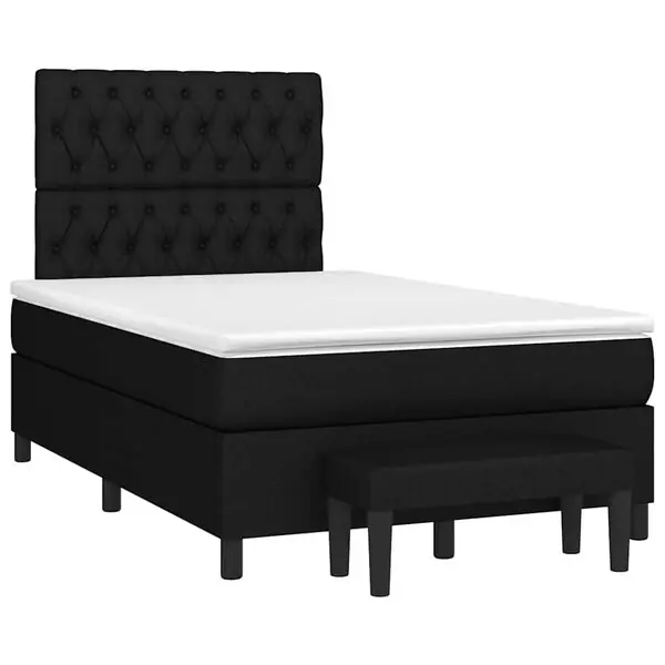 Billig vidaXL Ramsäng med madrass svart 120x190 cm tyg