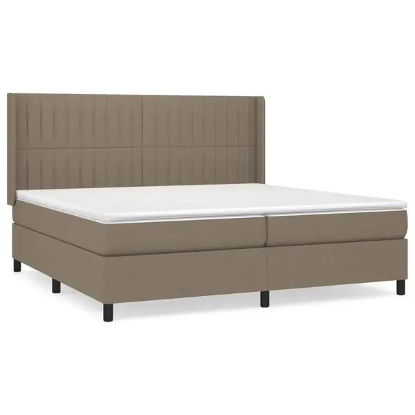 Extra rabatt vidaXL Ramsäng med madrass taupe 200x200 cm tyg