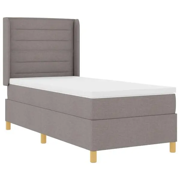 Rea vidaXL Bäddfjäder med LED-ljusslingor Taupe 90 x 190 cm tyg