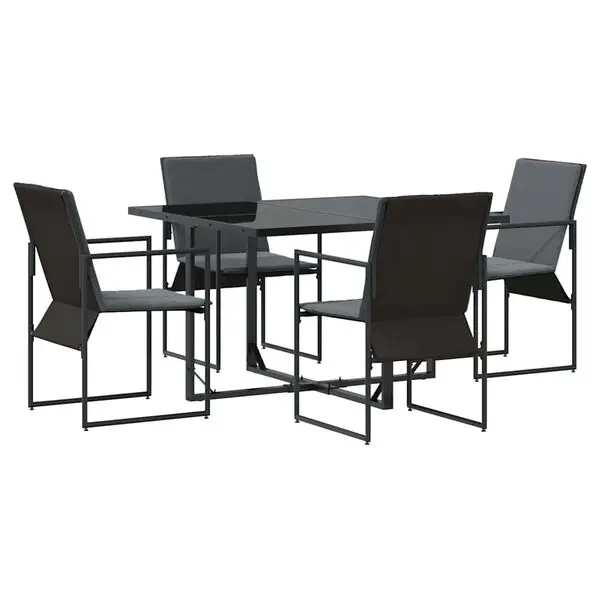 Reapris vidaXL Trädgårdsmöbelset 5 pcs Svart Stål