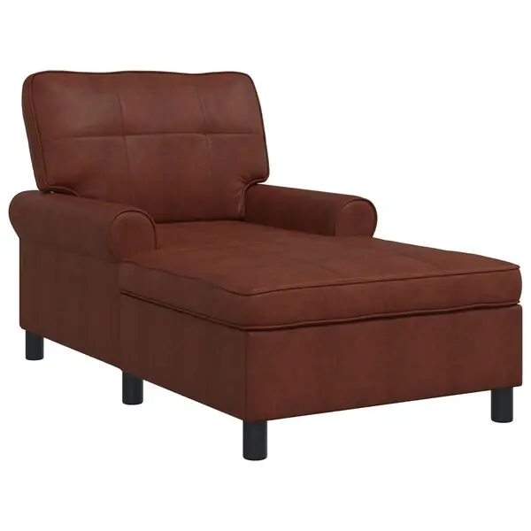 Snabb frakt vidaXL Chaise Lounge Skinande Brun 91 x 157 x 91 cm Konstläder