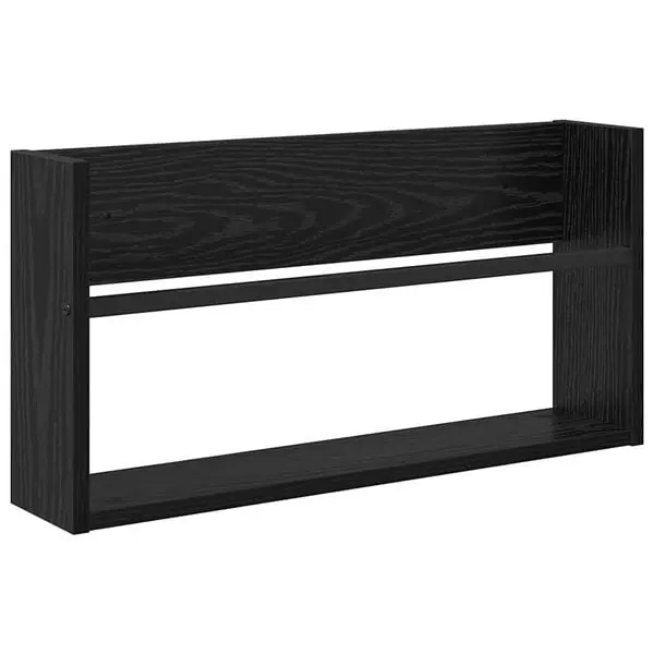 Beställ idag vidaXL Tidningshylla Svart Ek 60 x 12 x 30 cm Konstruerat trä