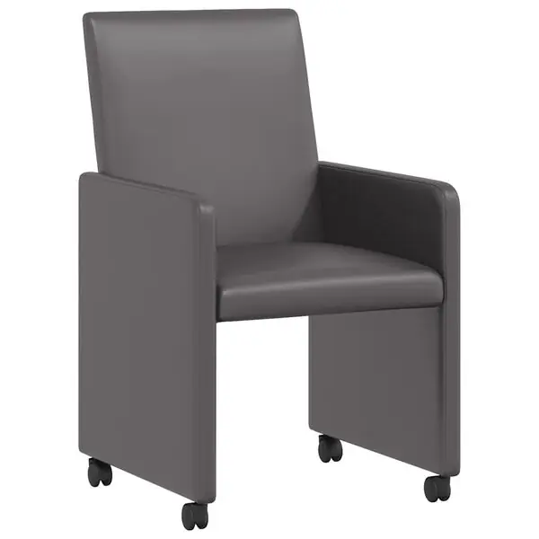 Bästa pris vidaXL Matstolar med hjul 2 pcs Grå 57 x 66 x 94 cm Konstläder