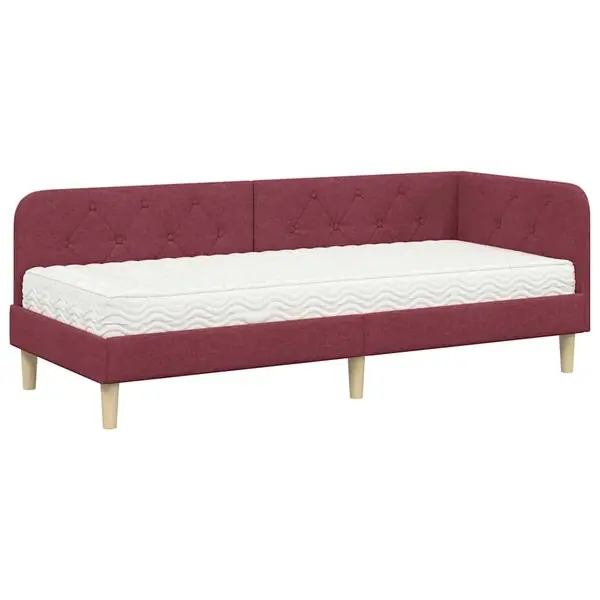 Populärt val vidaXL Hörn Sängram Vinröd 80 x 200 cm tyg