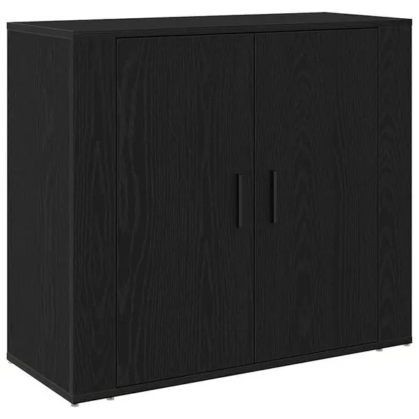 vidaXL Sideboard Svart Ek 80 x 33 x 70 cm Konstruerat trä Sänkt pris