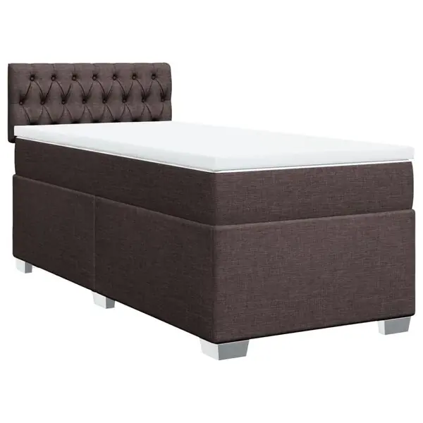 Beställ nu vidaXL Ramsäng med madrass mörkbrun 80x200 cm tyg
