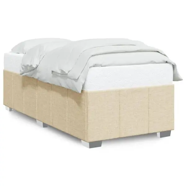 vidaXL Sängram utan madrass cremefärgad 80x200 cm tyg Bästa pris
