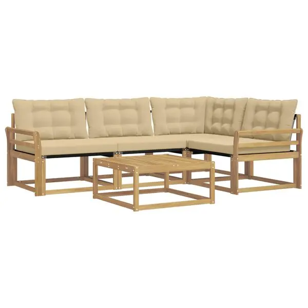 Rabatt vidaXL Utomhussoffset 5 pcs Vit och Beige 79 x 79 x 37 cm