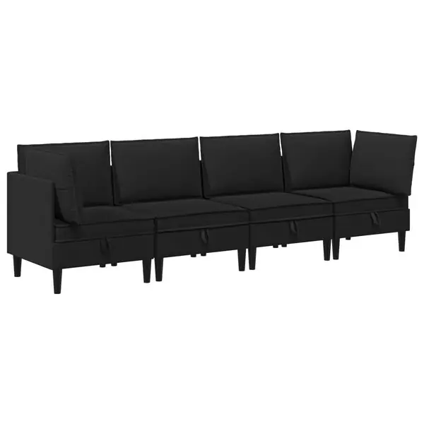 vidaXL Möbelset för vardagsrummet 4 pcs Svart Tyg Erbjudande