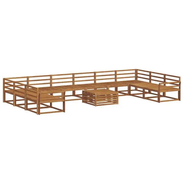 Kampanj vidaXL Utomhussoffset 11 pcs Naturfärg Massivt Akaciaträ