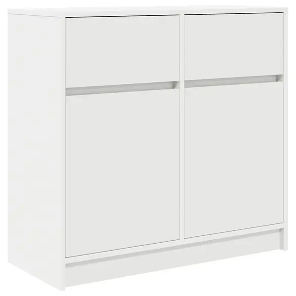 vidaXL Skänk med låda vit 80x34x76 cm konstruerat trä Populär