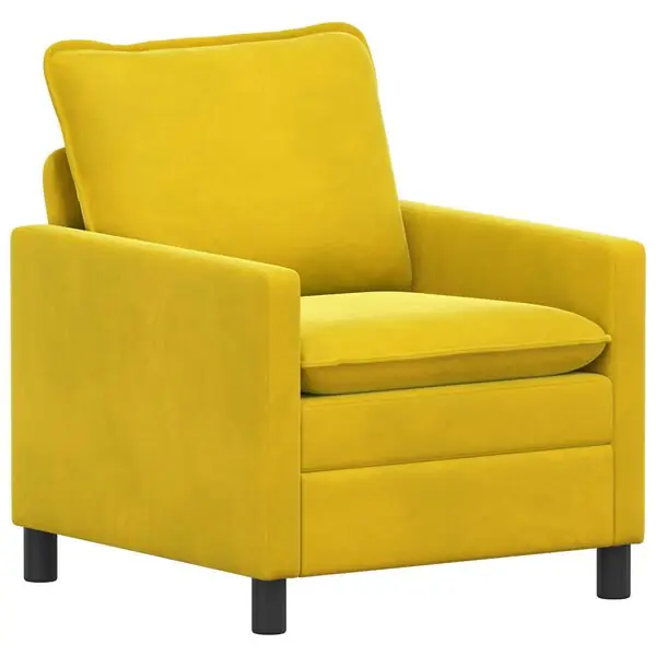 vidaXL Soffa Gul 76 x 81 x 87,5 cm Sammet Sänkt pris