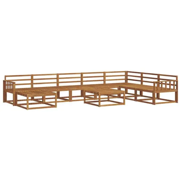 Kampanjpris vidaXL Utomhussoffset 9 pcs Naturfärg Massivt Akaciaträ