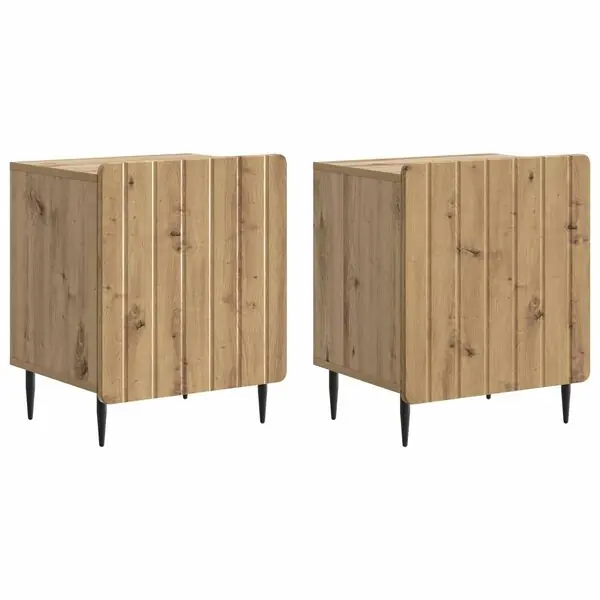 Endast idag vidaXL Nattduksbord 2 pcs Artisan-ek 43 x 34,5 x 52 cm Konstruerat trä