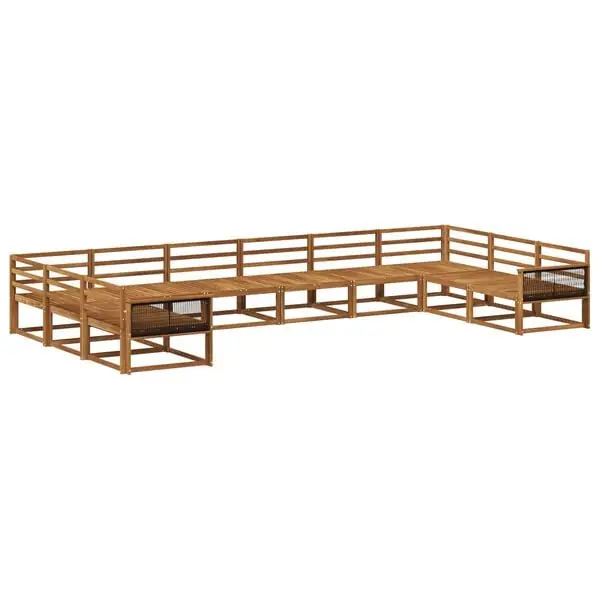 vidaXL Utomhussoffset 10 pcs Naturlig Massivt Akaciaträ Extra rabatt