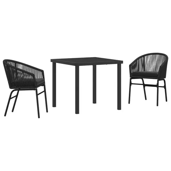 Köp online vidaXL Trädgårdsmöbelset 5 pcs Svart Pulverlackerat stål