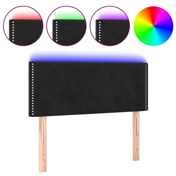 Köp nu vidaXL Sänggavel LED svart 90x5x78/88 cm sammet