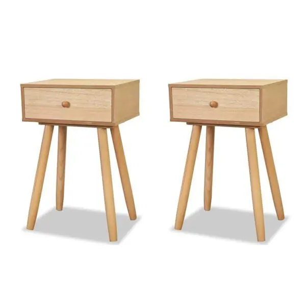 vidaXL Sängbord 2 st massiv furu 40x30x61 cm brun Kampanjpris