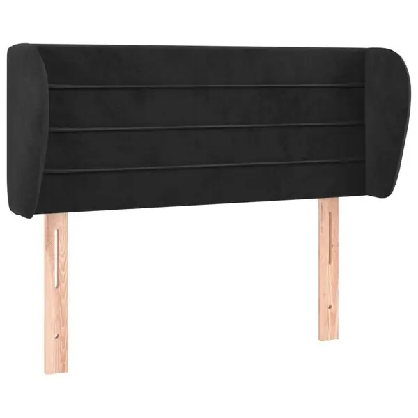 Säker betalning vidaXL Sänggavel med kanter svart 83x23x78/88 cm sammet