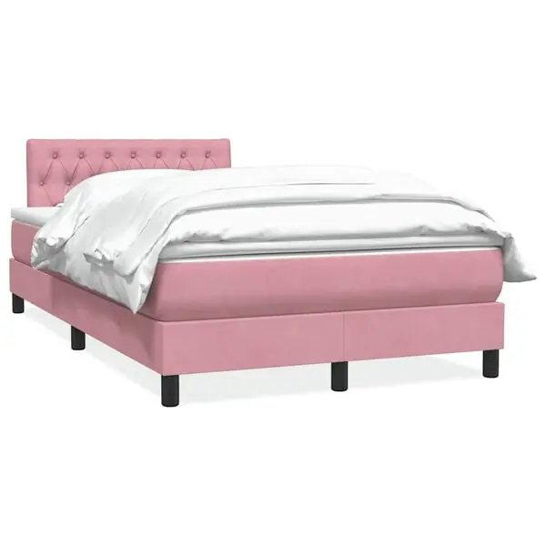 vidaXL Ramsäng med madrass rosa 120x220 cm sammet Erbjudande
