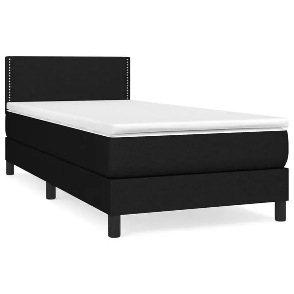 vidaXL Ramsäng med madrass svart 80x200 cm tyg Billig