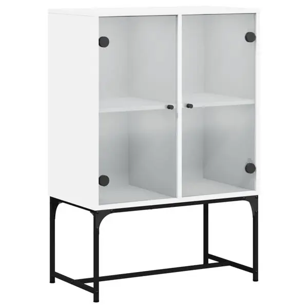 Beställ nu vidaXL Sidoskåp med glasdörrar vit 69x37x100 cm