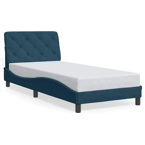 Populär vidaXL Bed Frame without Mattress Blue 80x200 cm Velvet