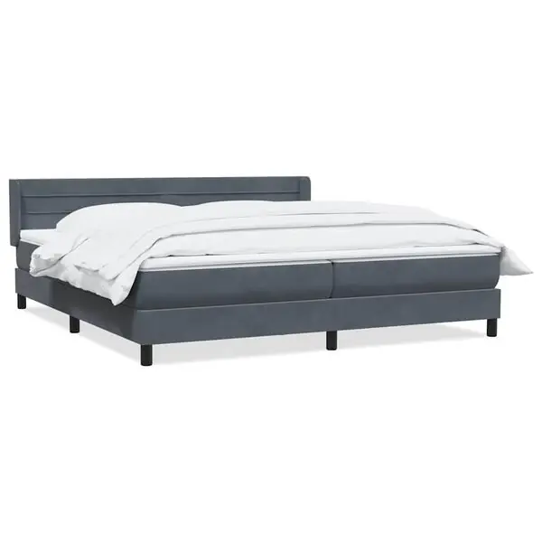 vidaXL Ramsäng med madrass mörkgrå 180x210 cm sammet Populärt val