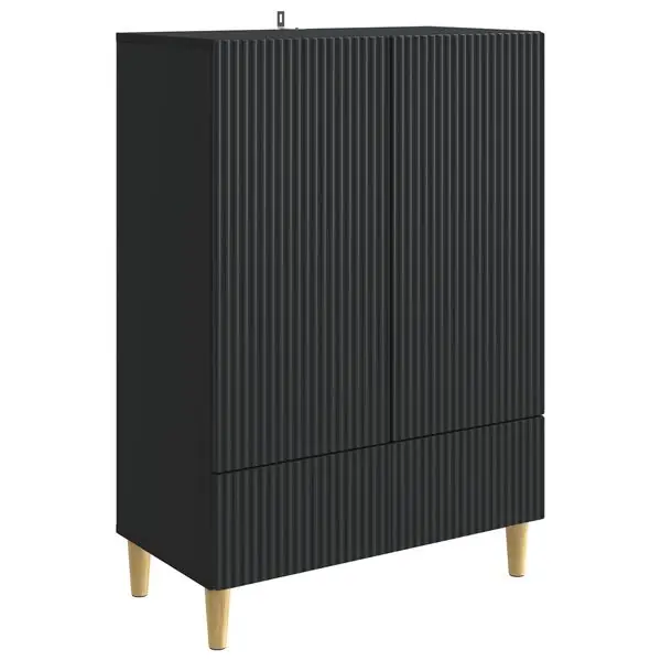 Rabatter vidaXL Sideboard med låda Svart 66 x 34,5 x 95 cm Konstruerat trä