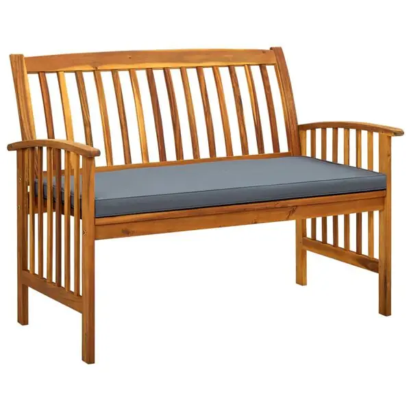 vidaXL Trädgårdsbänk med dyna 119 cm massivt akaciaträ Begränsad tid