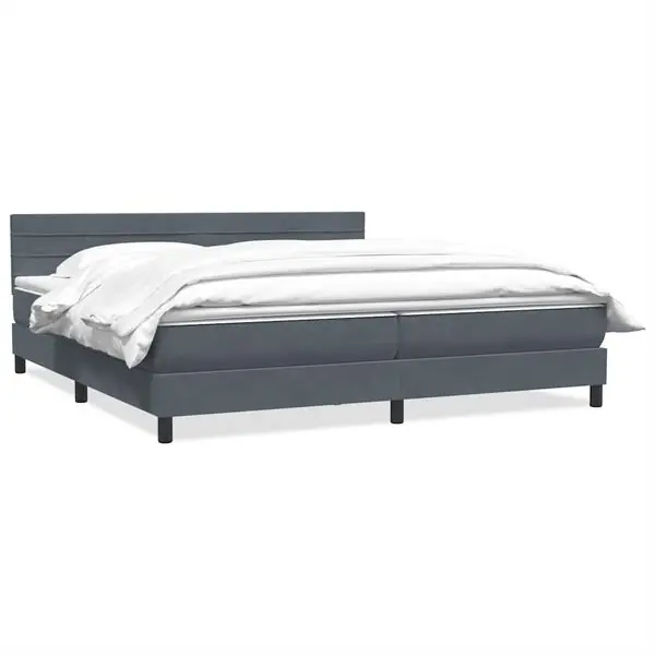 vidaXL Resårsäng med madrass mörkgrå 180x220 cm sammet Beställ idag