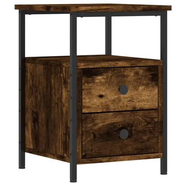 vidaXL Sängbord rökfärgad ek 34x35,5x50 cm konstruerat trä Populärt val