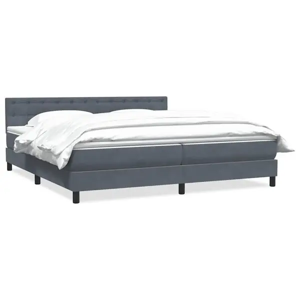 Snabb leverans vidaXL Ramsäng med madrass mörkgrå 180x210 cm sammet