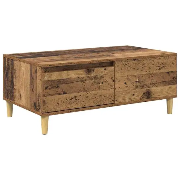 Begränsat antal vidaXL Kaffeebord med låda Gammalt trä 90 x 50 x 35 cm Konstruerat trä