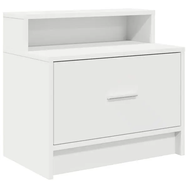 vidaXL Sängbord med låda vit 51x31x47 cm Endast denna vecka