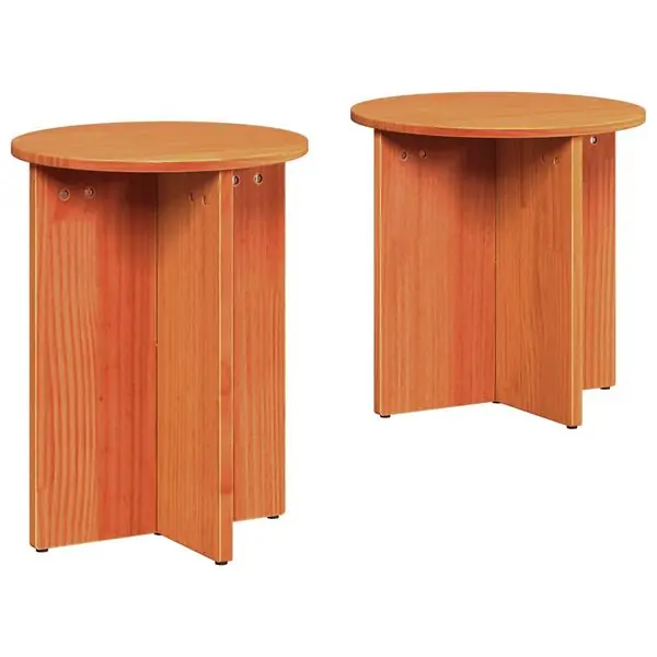 vidaXL Kaffeebord 2 pcs Vaxbrun Bästa pris