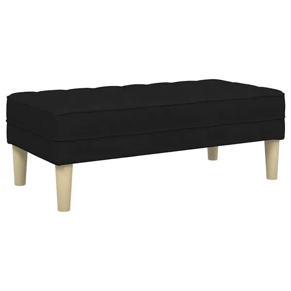 vidaXL bänk med kudde Svart 113 x 57 x 39 cm tyg Fynd